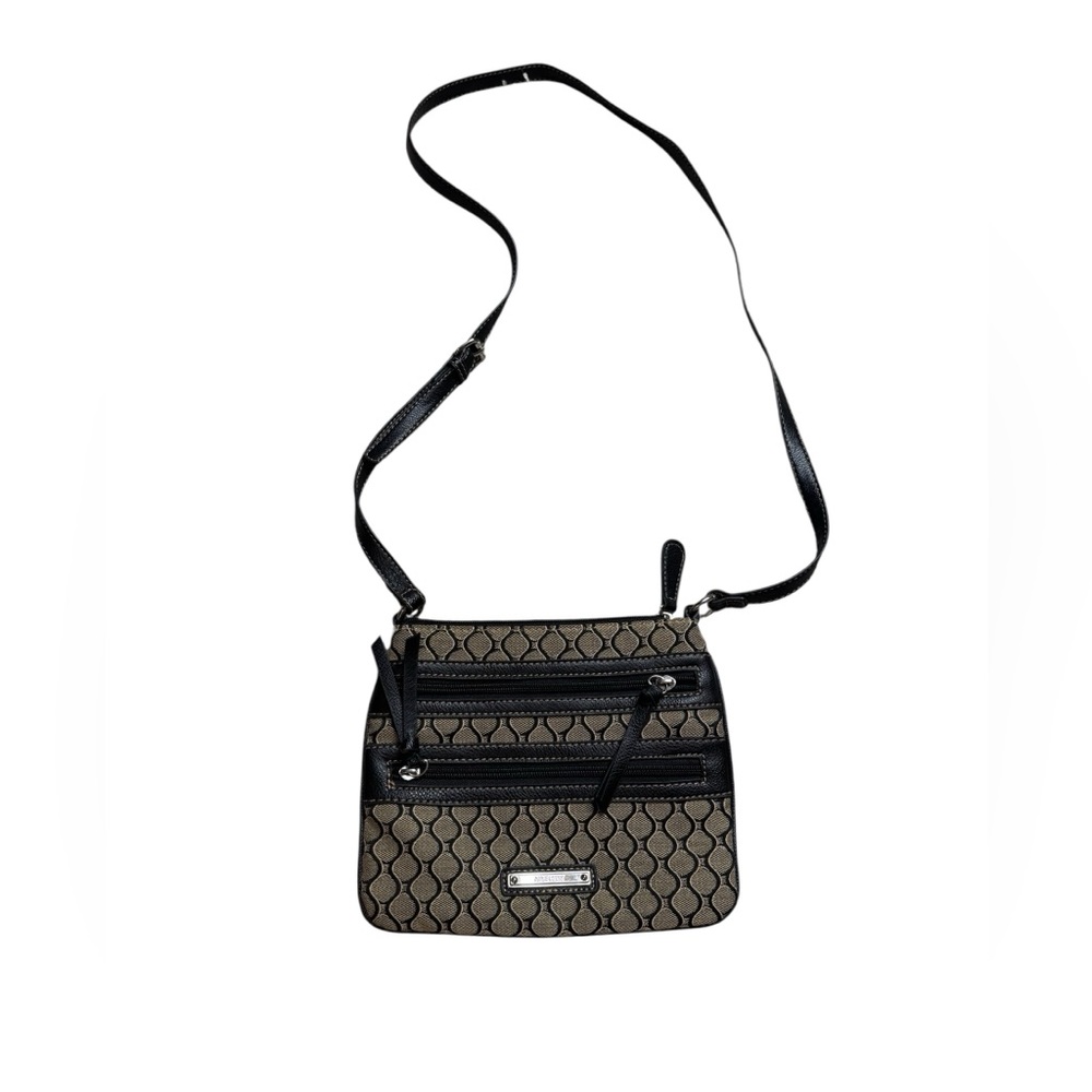 π€ Nine West Crossbody Bag Tan &β Black Jacquard Logo Print Purse π€
